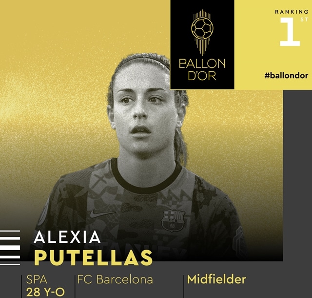 Alexia Putellas primera española en firmar un doble Balón de Oro