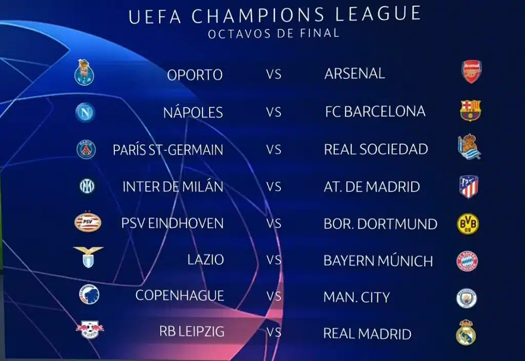 Así quedan los octavos de final de la UEFA Champions League