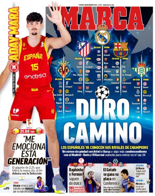 Consulta las Portadas de los principales periódicos deportivos marca
