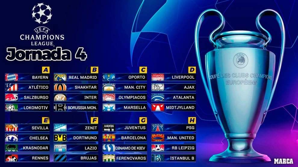 Horarios y donde ver TV de la jornada 4 de la Champions League Radio