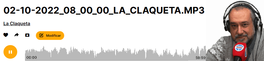 “LA CLAQUETA” tendrá esta semana edición vía podcast a través de www.radiomarcabarcelona.com